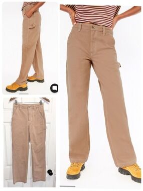 Aritzia TNA Greenwich Pant High-waisted Carpenter Workwear Twill Pants Tan Sz 00